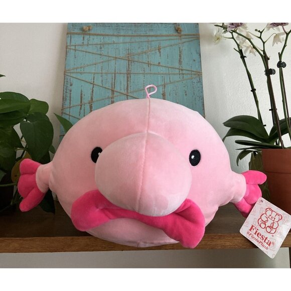 Peluche Snuglies Fiesta BlobFish - Tinta Unita, Morbidissimo, Grande 38cm Con Etichetta